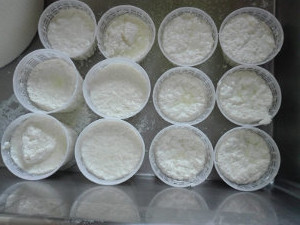Ricotta fresca in stampi prodotta in Caseificio Verona